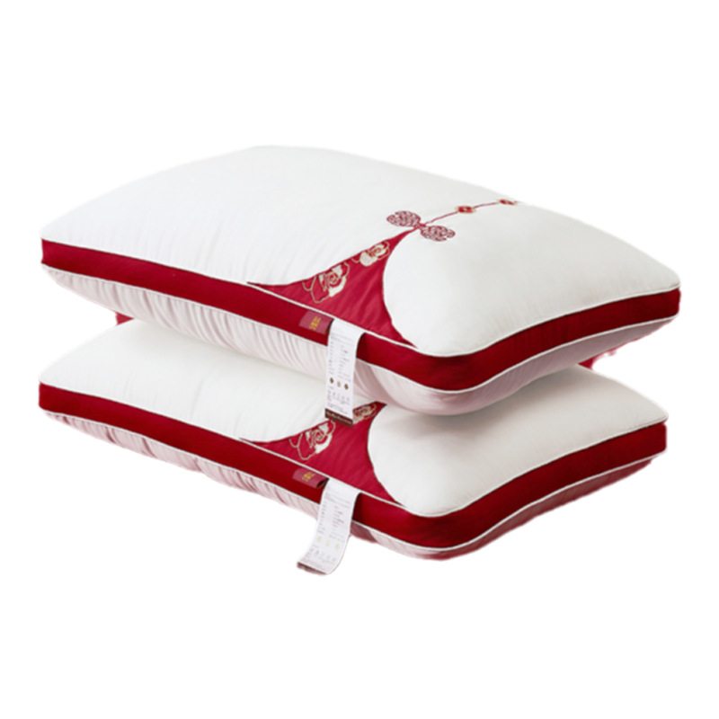 Almohada de algodón que protege la columna cervical para ayudar a dormir Almohada de boda Un par de almohadas cervicales para dormir