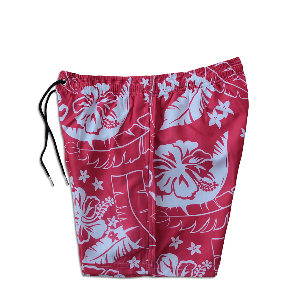 Herrbadeshorts med blommigt mönster och foder för stranden_voghion.com