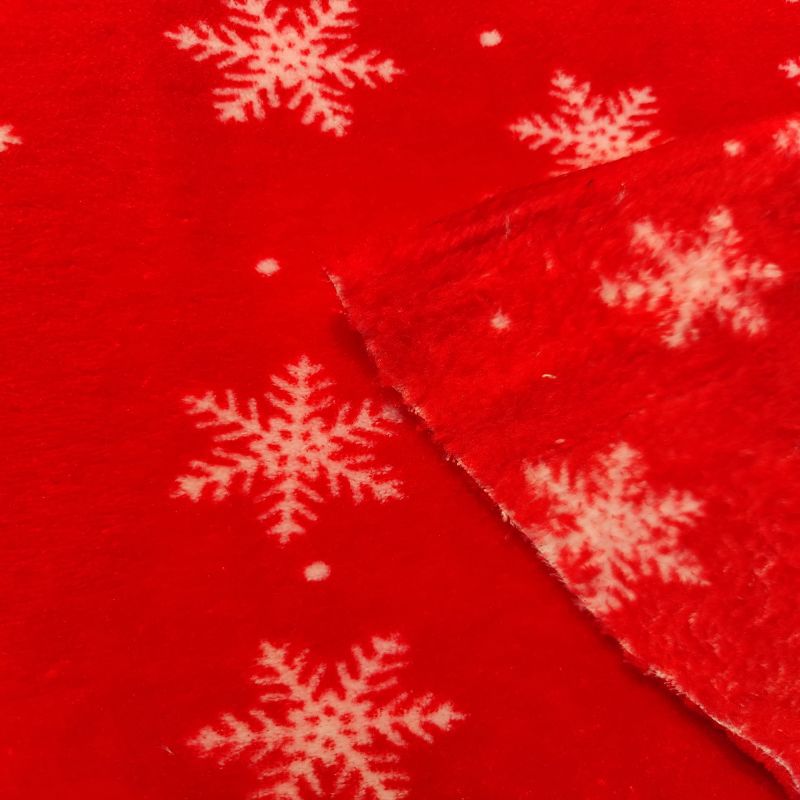 厂家供应雪花图案法兰绒面料  家纺睡衣服装用法兰绒面料