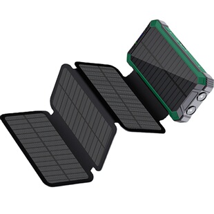 New three-proof folding package solar mobile power supply kit 3A fast charging with four-wire lighting wireless charging treasure