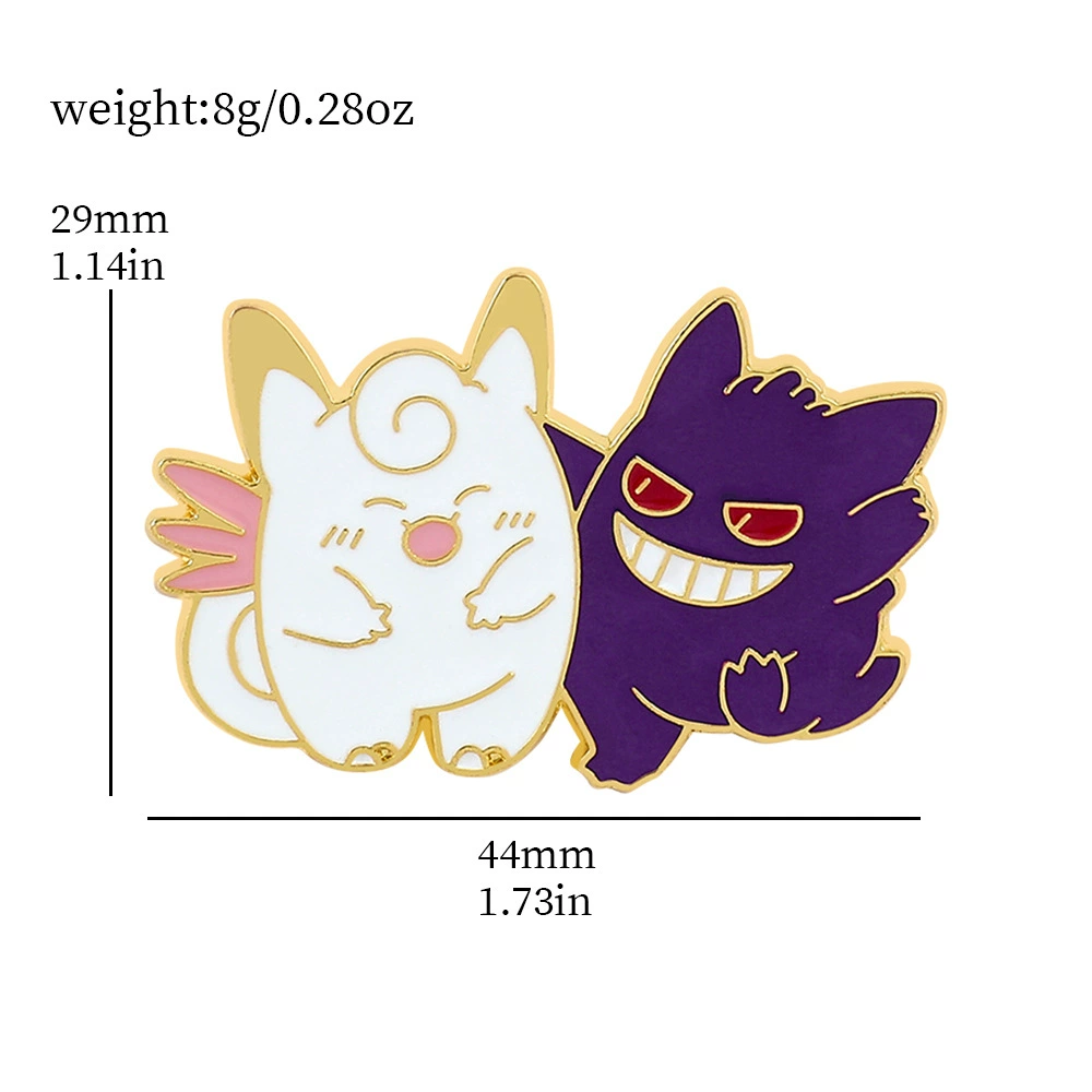 Японская мультфильмовая анимационная брошь粉 Pokémon Pokémon Geng Gui Pikachu Elf Backbone Badge