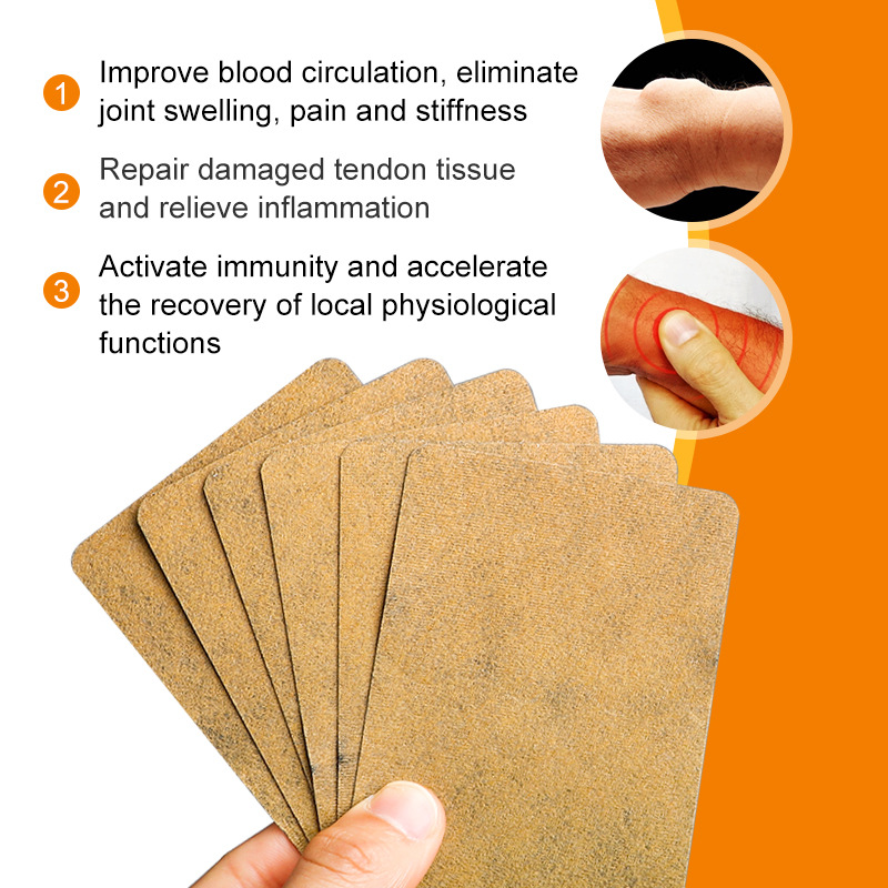 6 Stück, Sumifun Ingwer-Gelenk-Sehnenscheiden-Patch, schwarze Salbe, selbsterhitzendes Pflaster K06701 K0701_voghion.com