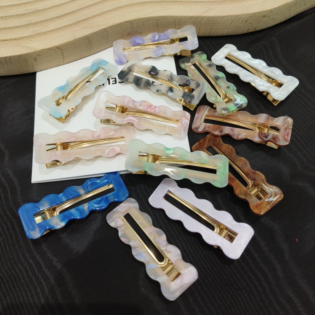 醋酸髮夾劉海碎髮夾鴨嘴夾彩色發卡後腦勺全扎高級感側邊夾髮飾