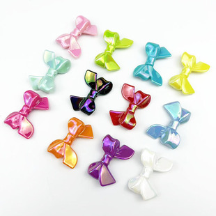 new hot sale diy acrylic cream glue bow with hole mobile phone chain shell beaded jewelry bracelet accessories