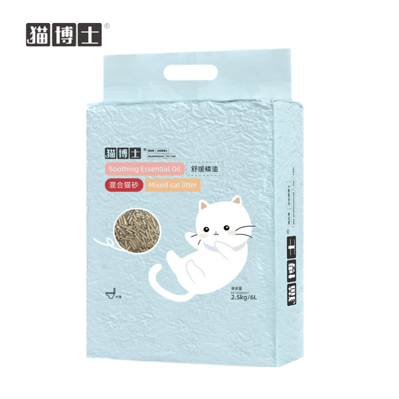 猫博士 猫砂混合豆腐膨润土猫沙6L天然猫咪除臭结团无尘猫沙2.5kg