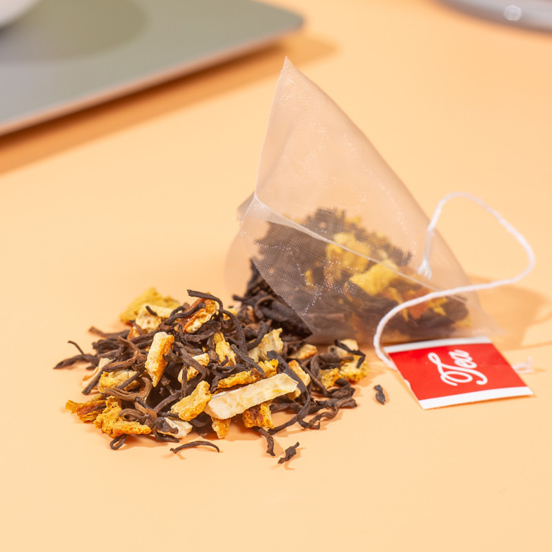 みかんの皮プーアル茶 三角袋配合ティーバッグ 小さな緑みかん みかんの皮 熟したプーアルの花茶 花と果実の茶|undefined