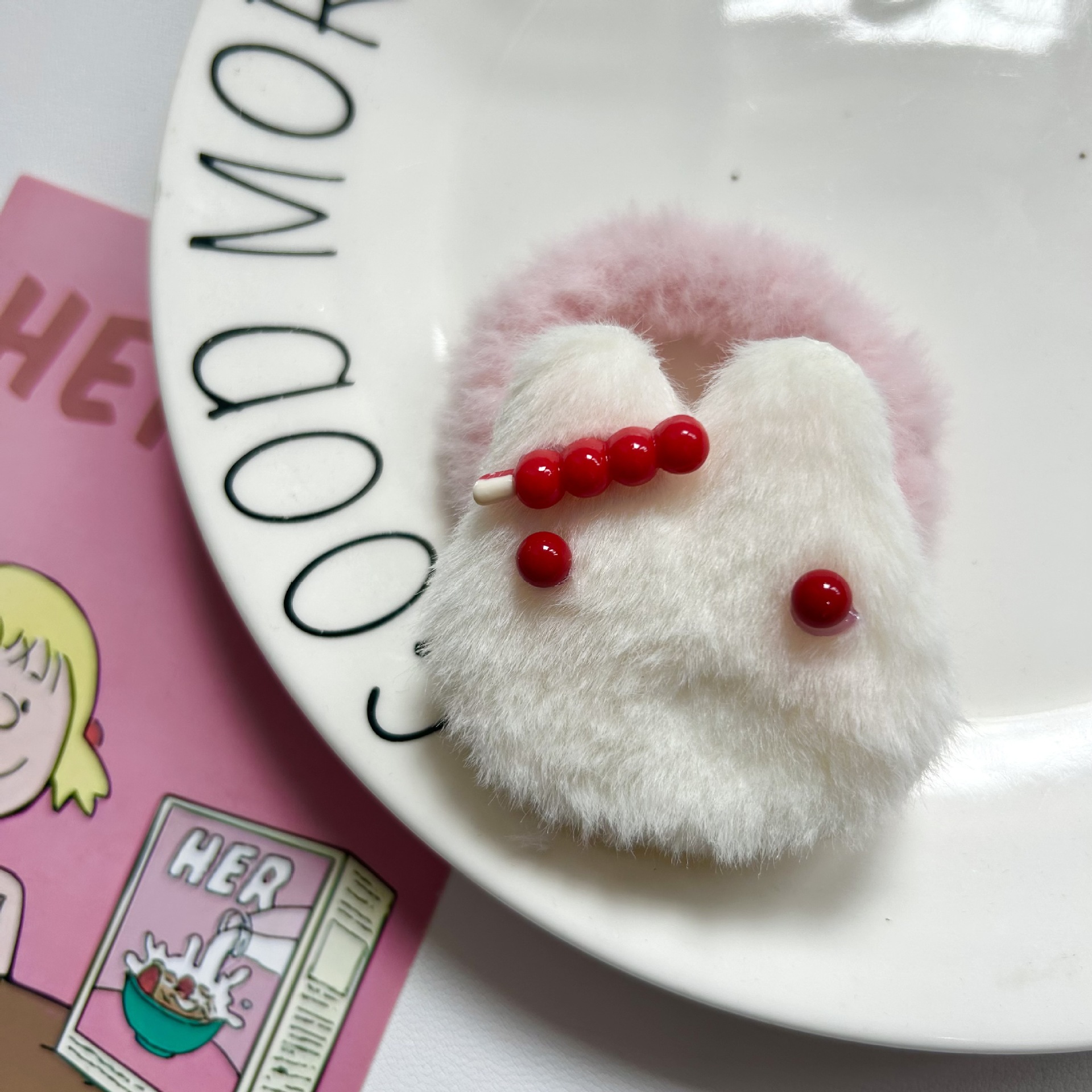 Otoño y invierno nuevo peludo conejo clip de cabello cuerda de cabello adorable clip de dibujos animados para niños regalo de clase adornamiento para el cabello