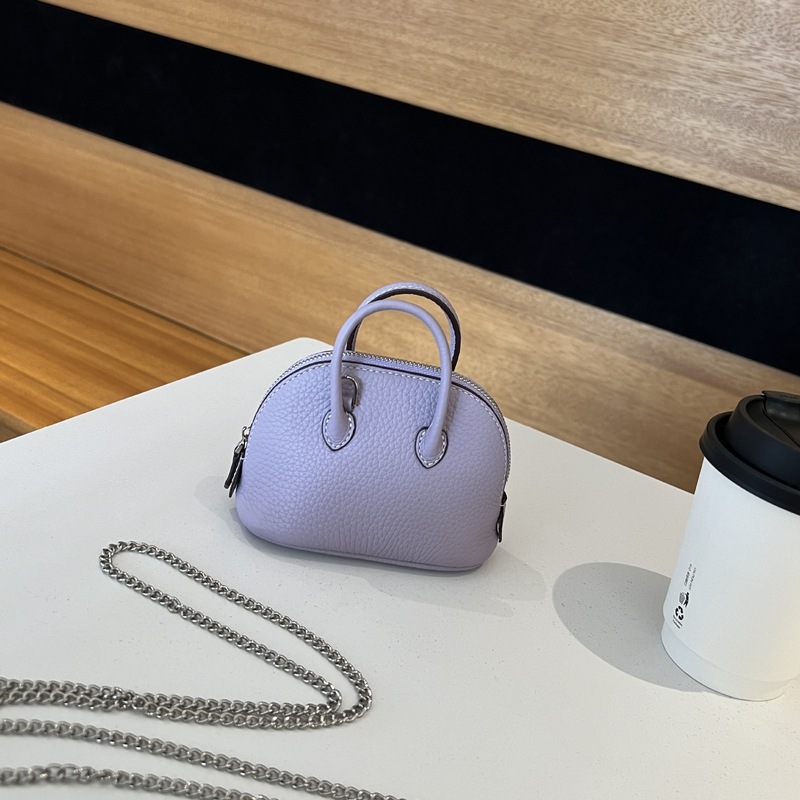 多用途ミニシェルヘッドレイヤー牛革ボウリングバッグ本革レディースポータブルショルダークロスボディバッグチェーンバッグ女性用|undefined