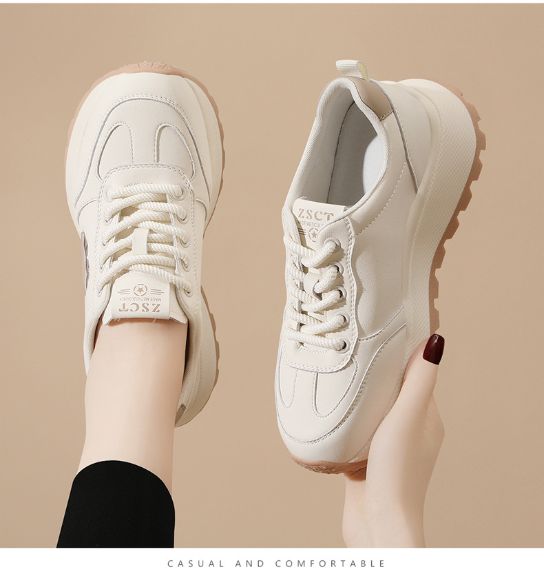 Chaussures blanches en cuir véritable, ballerines pour femme printemps-automne, chaussures de plage tendance, semelle souple en mesh, chaussures de sport et de loisirs légères_voghion.com