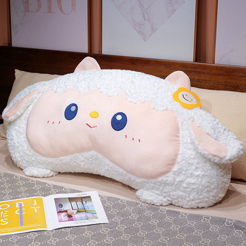 Cartoon cordero almohada juguete de peluche oveja muñeca almohada doblada almohada cojín de cabecera regalos para niños niñas
