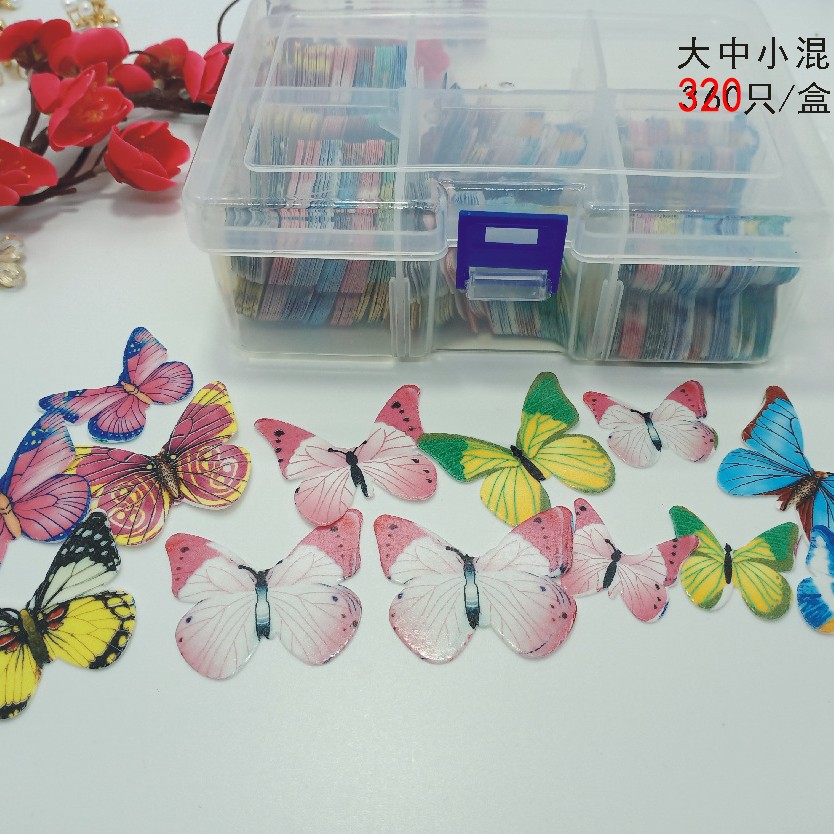 Papel de arroz glutinoso especial transfronterizo Santa Claus tarjeta decorativa placa fría decorativa mariposa de arroz glutinoso comestible impresión de papel de oblea