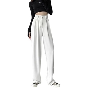 2022 Autumn New High waist loose draping straight pants slimming trousers drop-down suit pants ins mop pants fashion
