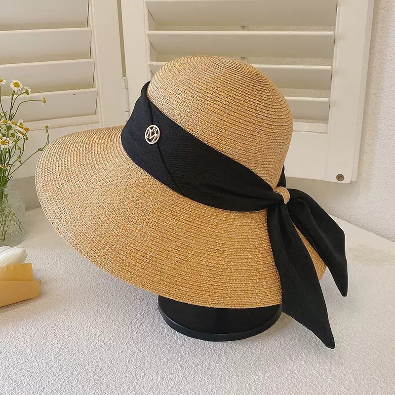 767g Weight Straw Hat Hats Type Holiday, Daily, Beach Occasion Papyrus Material Letter Pattern Summer Season Women's Gender Elegant, Vacation, Simple Style Style Big Eaves Rim Women's Elegant Vacation Simple Style Letter Big Eaves Straw Hat 18