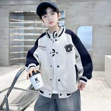 中大童棒球服外套2025春秋新款潮童运动酷帅时髦炸街洋气百搭外套