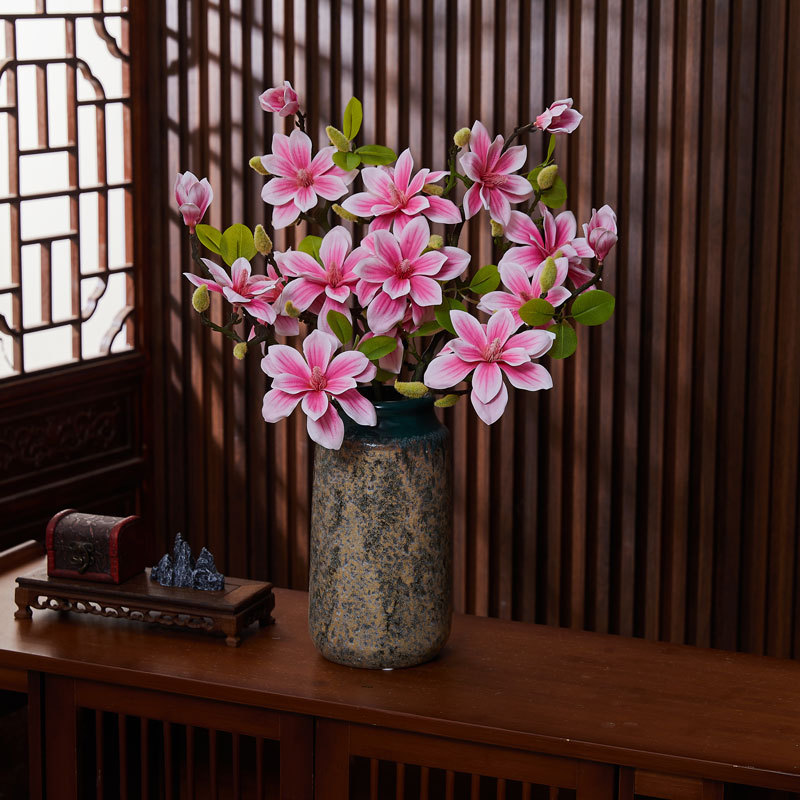 手感小西湖玉兰花婚庆中式家居客厅餐桌装饰古风拍照玉兰花仿真花假花详情11