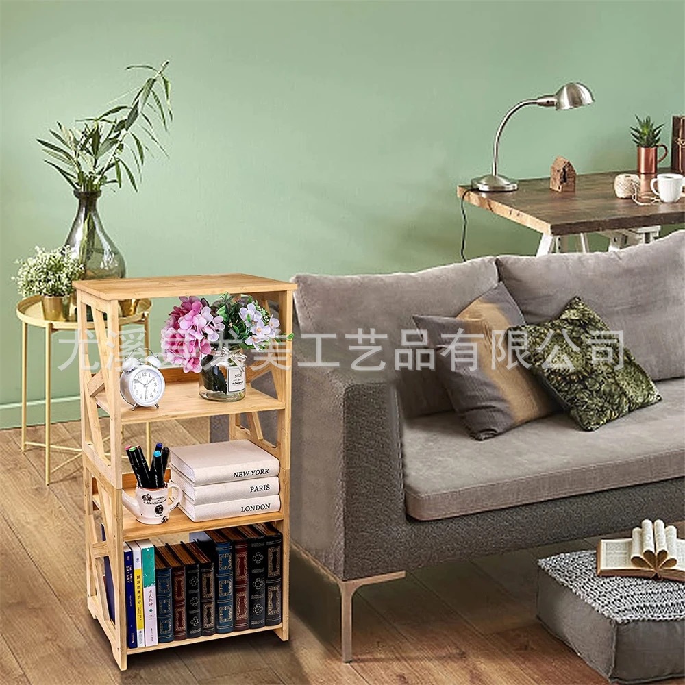 Bambú cocina estante piso dormitorio sala de estar simple estantería multi-capa de almacenamiento de baño estante de almacenamiento
