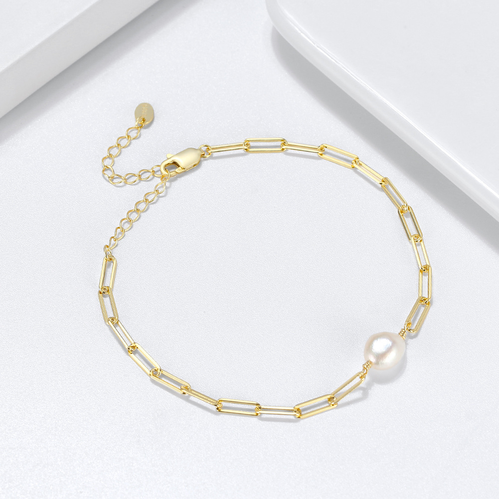 6g Weight 0.03µm Gold Plating Thickness Electroplating Gold Plating Process Spring Ring Trigger Clasp Closure Clasp Closure Type Platinum Plated, Silver Plated Plating Material Stone-Free Inlay Material Bracelets Classification 925 sterling silver Chain Material 1 Piece Quantity Daily Occasion 925 Sterling Silver, Freshwater Pearl Material Geometric Pattern Women's Gender Simple Style Style Plating Craft 1 Piece 925 Sterling Silver Freshwater Pearl Geometric 925 Sterling Silver Bracelets 5