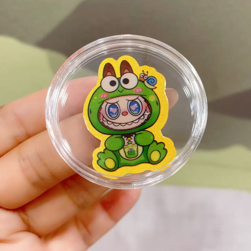 ラブブ labubu 携帯電話ステッカー 2mg 漫画かわいい新年幸運の色金フレーク水貝 999 純金卸売|undefined