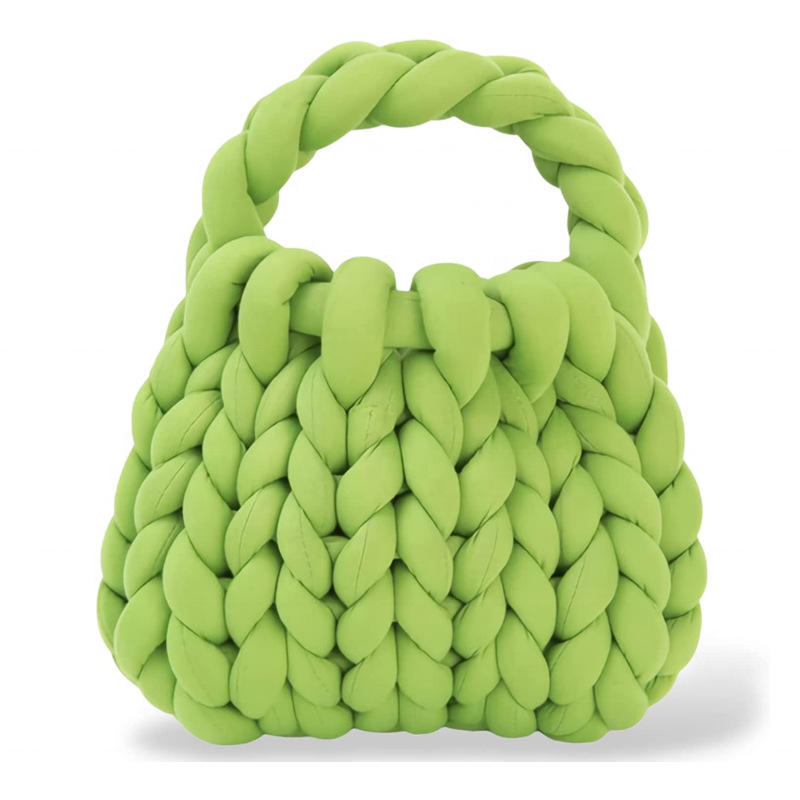 小红书新款diy手提包布条粗冰岛线编织包韩版毛线包送女友手提包