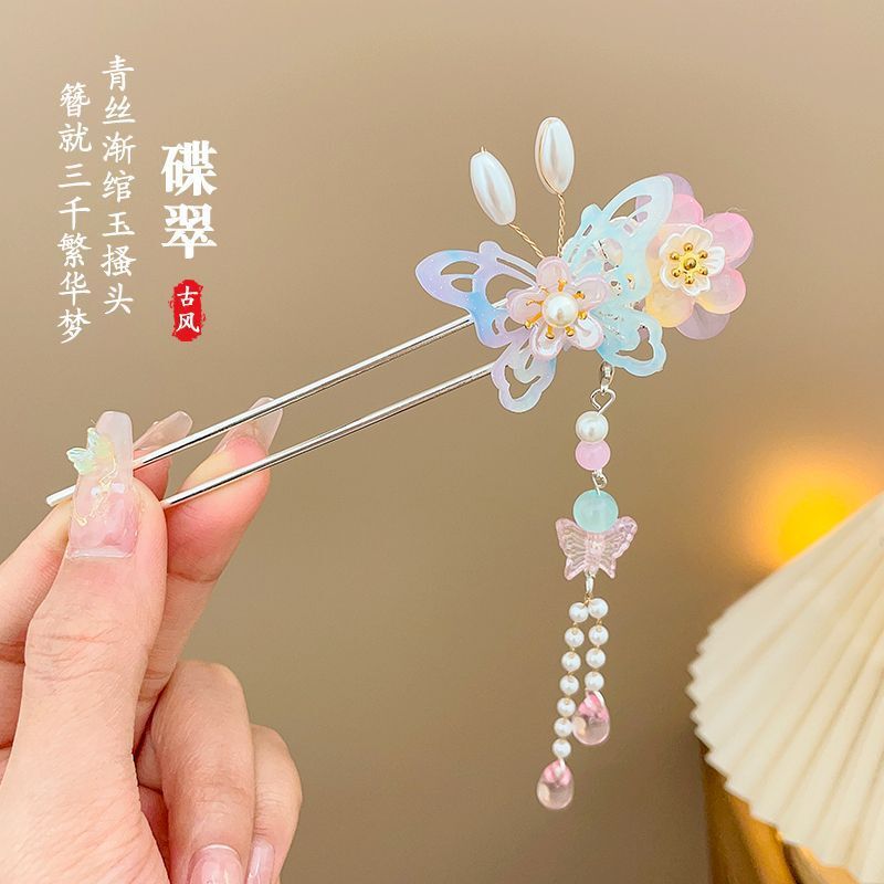 古风西湖会发光的宫灯发簪女金属灯笼发髻凉亭盘发簪子中秋节头饰|undefined