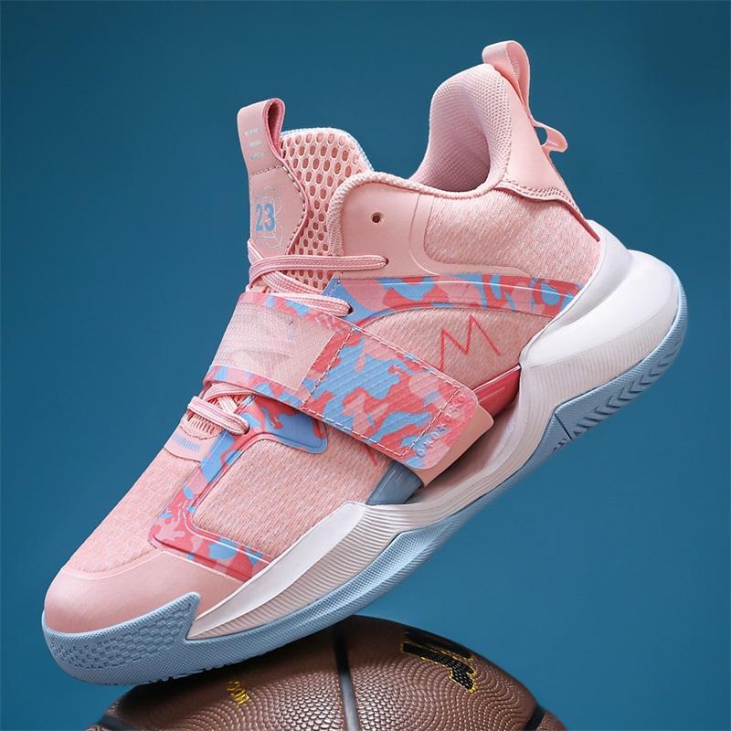 Basketball Shoes Water Splash 5Th Generation Luminous Velcro Street Sports Shoes for Male Students Outdoor High Slingshot Sole Boots for Women
