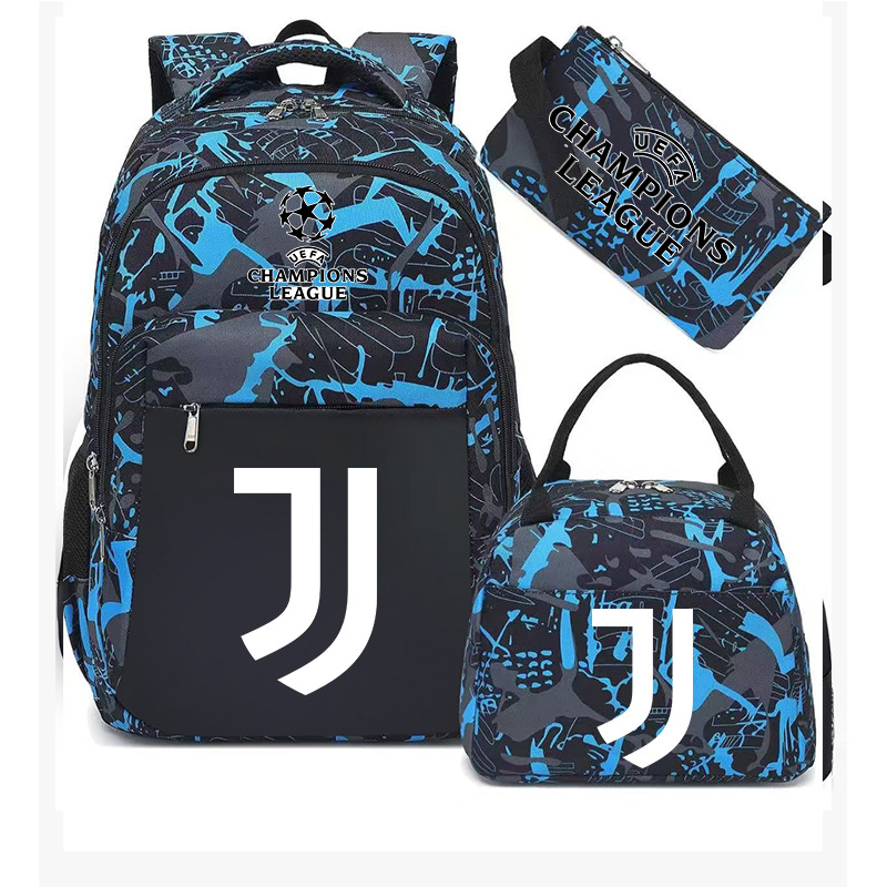 Aficionados al fútbol del Real Madrid Chelsea estudiantes de primaria alrededor de la mochila del Bayern mochila de tres piezas de gran capacidad