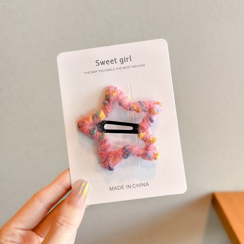 53 estrella de cinco puntas en color rosa 5cm