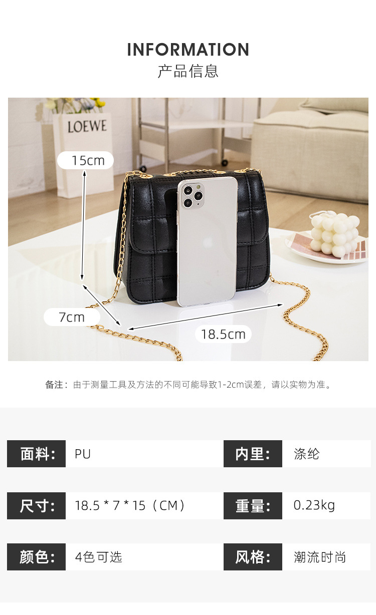 Fashion Women's Bags Horizontal And Vertical Diamond Chain Bag Popular Stand-alone Bag display picture 1