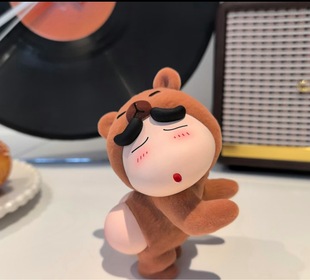 Flocked Butt Bear Shin-Chan Solid Trendy Toy Doll Cute Healing Desktop Car Decoration Ornament Gift