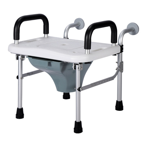 Wall-mounted foldable toilet chair for the elderly, pregnant women squatting to toilet stool with armrests, bathroom squat toilet stool