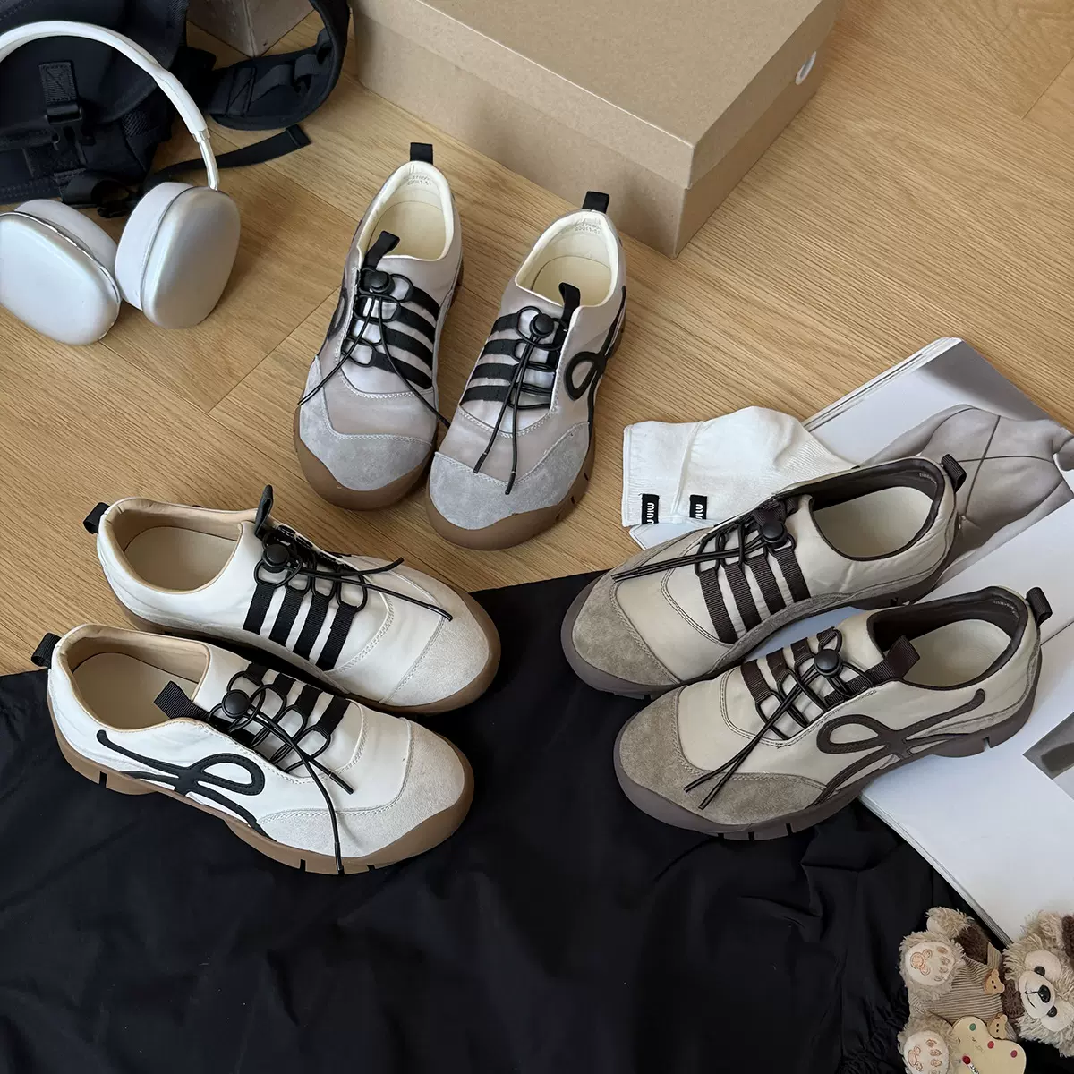 芭蕾德训鞋女2025新款拼接休闲运动鞋软底百搭阿甘鞋