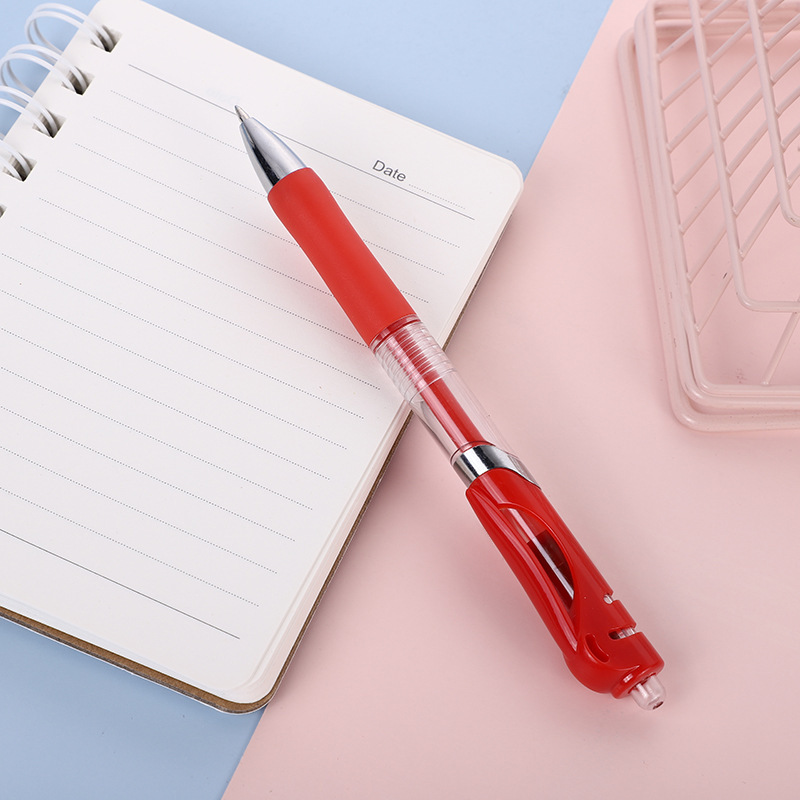 Simple Bullet-Head Press Pen, Student Exam Press-Type Gel Pen, Study and Office Stationery, Signature Pen, Black
