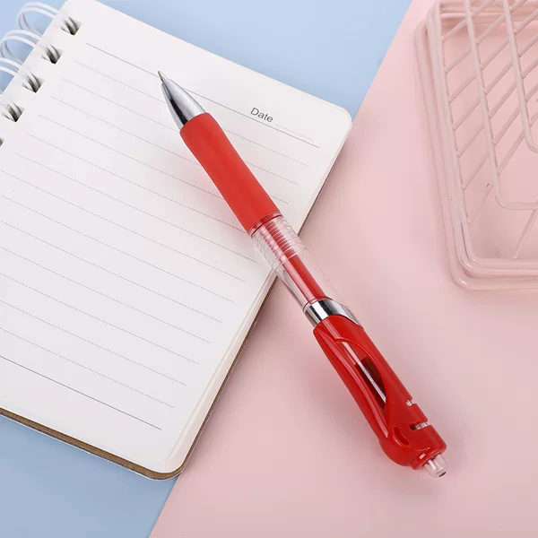 Simple Bullet-Head Press Pen, Student Exam Press-Type Gel Pen, Study and Office Stationery, Signature Pen, Black