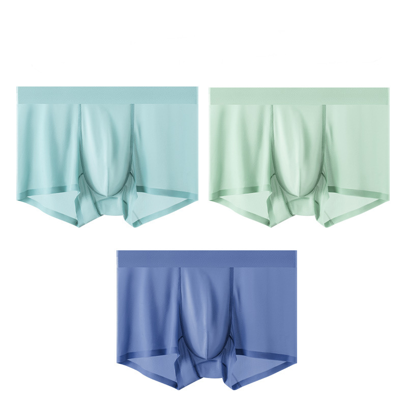 Tres piezas de ropa interior de hombre de seda de hielo sin costuras