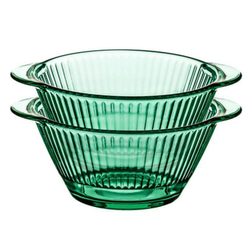 2 개의 이중 귀 그릇 [다크 그린]]