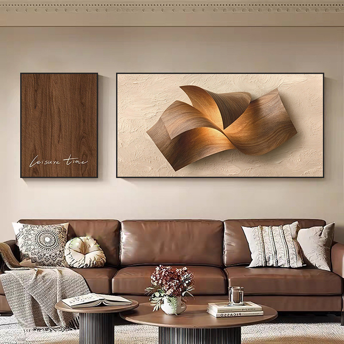 Luz de lujo de alto nivel pintura de decoración de la sala de estar estereoscópica abstracta sofá fondo pintura mural simple moderna pintura colgante