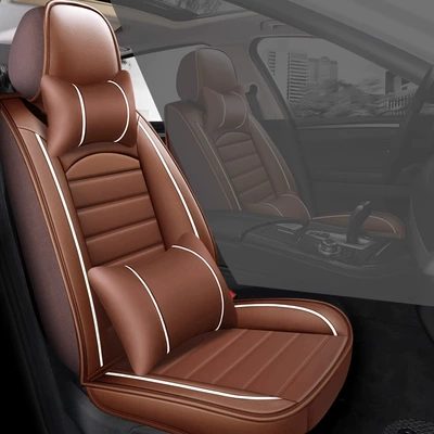 Seat cushion, seat cover Seat Cushions Suitable for All Seasons - brown-deluxe-edition-single-seat-no-wash-full-surround-leather