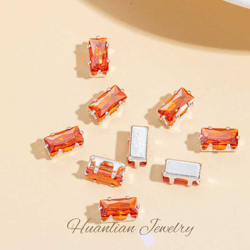 ホット販売長方形カラフルなジルコン爪ドリル diy ブレスレットネックレス衣類靴バッグジュエリーアクセサリープレス爪卸売|undefined