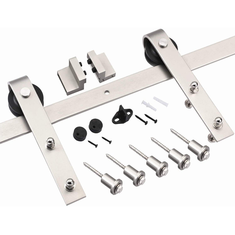 American barn door sliding door sliding door kitchen door mute electroplating nickel brushed slide rail hanging rail pulley hardware accessories