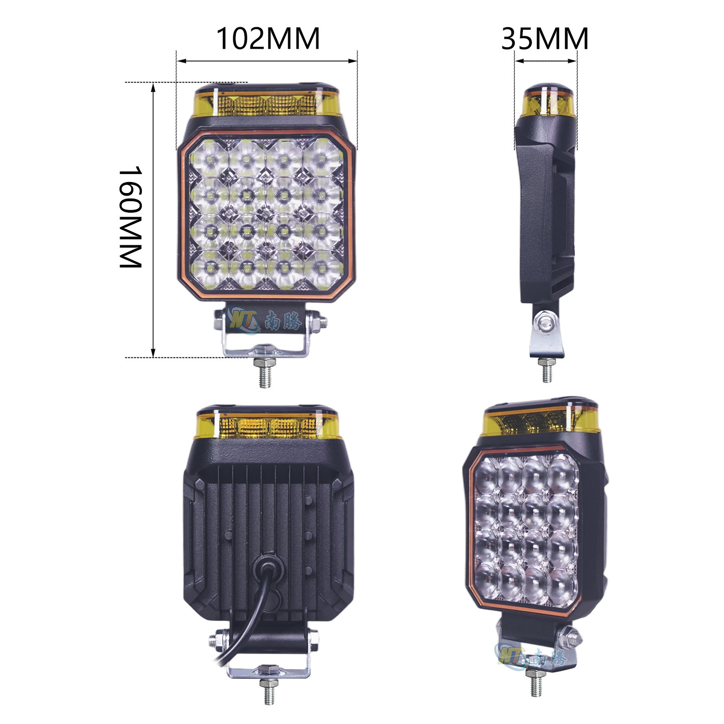36 luz amarilla perla 360 ° luz de advertencia 12V luz de trabajo excavadora carretilla elevadora ingeniería de luz todoterreno cosechadora image 6