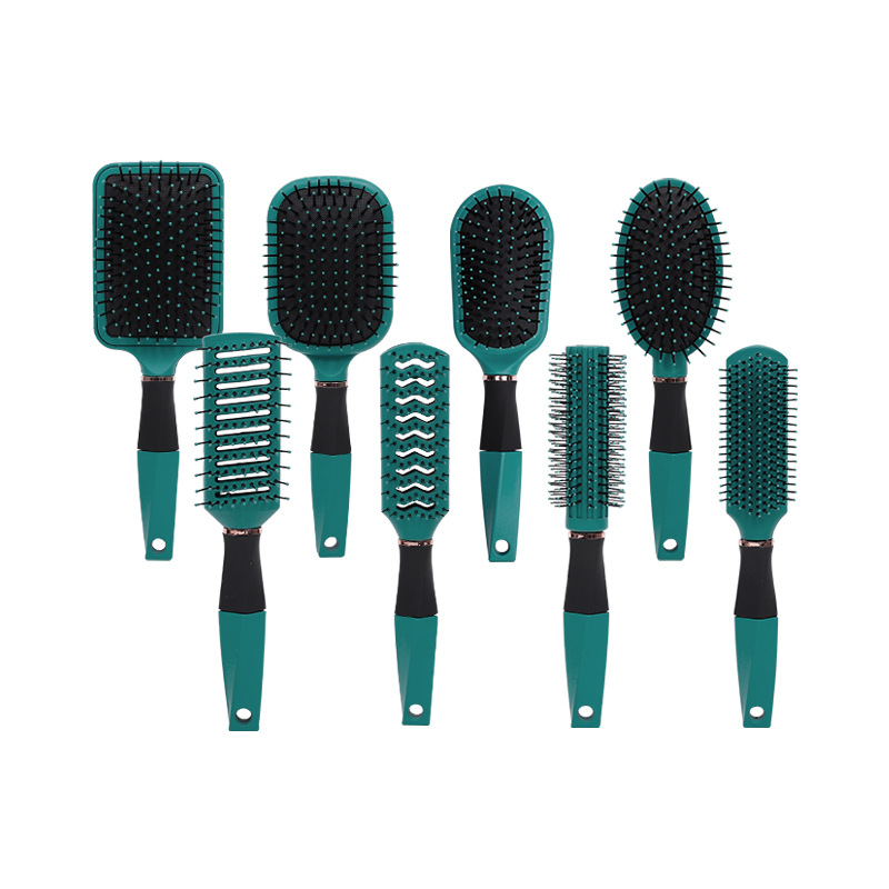 Peineta para el cabello transfronteriza, suministro de peine de masaje, peine de recuerdo, juego de peine verde malaquita, peine rizado de regalo, peine curvo grande
