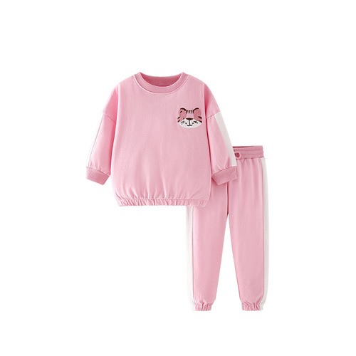 Malwee girls suit autumn new European and American children's casual round neck fashionable children's two-piece set