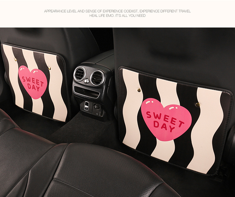 Personalized Striped Car Seat Back Anti-Kick Pad Car Seat Back Anti-Fouling Pad Dirt-Resistant Anti-Dirt Pad Backrest Hanging Type