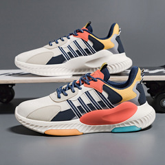 2023 New Couple Knit Sports Shoes Men's Korean Style Breathable Casual Shoes Spring and Summer Soft Sole Running Shoes for Men