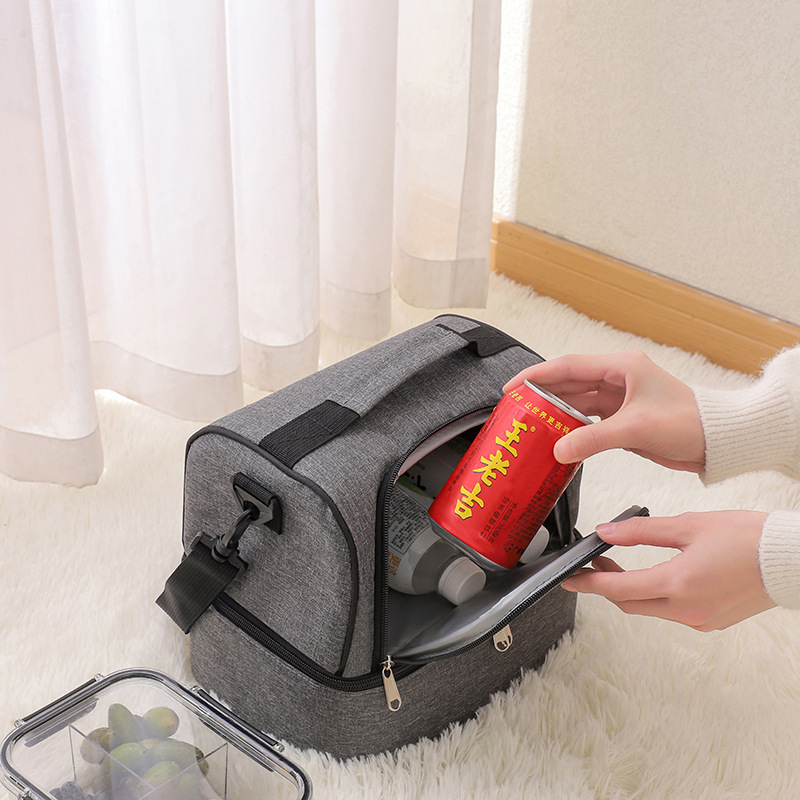 Cross-border best-selling bento lunch bag waterproof double-layer insulated bag Mommy milk bottle bag lunch bag rice box bag ice bag