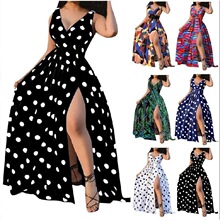 T 14341 Print Waist Long Dress ӡ�������Lȹ �W���羳���R