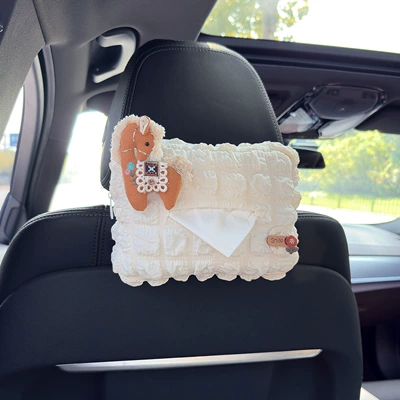 Box Tissue Box, Car tissue box/set - ginger-pony-smile-flower-logo-puff-tissue-box