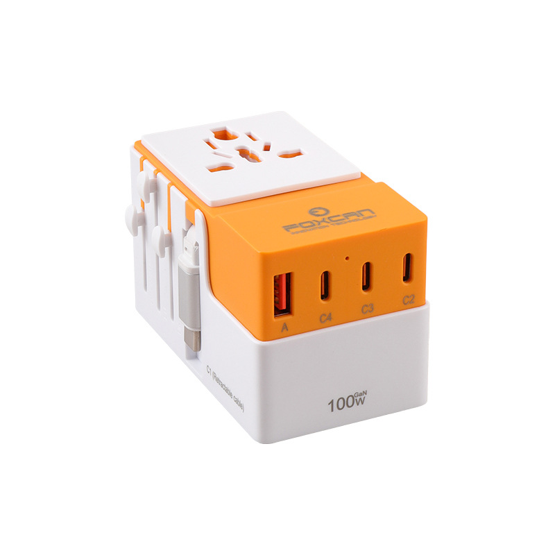 100W跨境转换插头便携欧规美规全球通用旅行转换头多功能转换插头