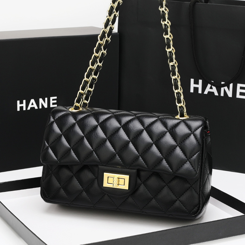 Chanel-Style Quilted Chain Bag 2026 New Model Women's Bag Elegant Lady Shoulder Crossbody Bag Genuine Leather Double Flap Handbag Chanel-Style Quilted Chain Bag 2026 New Model Women's Bag Elegant Lady Shoulder Crossbody Bag Genuine Leather Double Flap Handbag