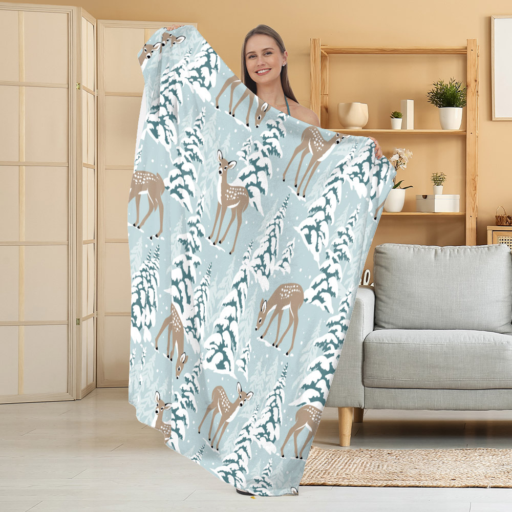 Manta de Franela Festiva con Estampado Navideño, Manta para Siesta, Manta para Aire Acondicionado, Manta Gruesa para Sofá, Manta para Dormitorio